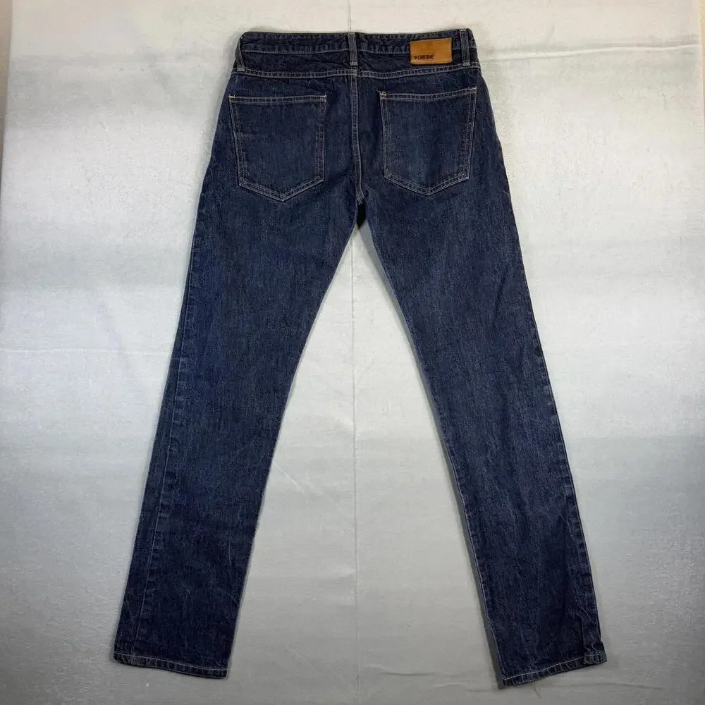Chrome Industries Jeans Mens 30x33 Blue Dark Wash Slim USA Made A Code Denim